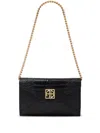 Anine Bing Elly High-shine Leather Clutch In Black