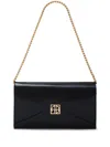 Anine Bing Elly High-shine Leather Clutch In Black