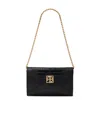 Anine Bing Elly High-shine Leather Clutch In Black