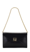 Anine Bing Elly High-shine Leather Clutch In High Shine Black