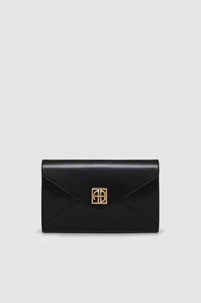Anine Bing Elly Clutch In High-shine Black