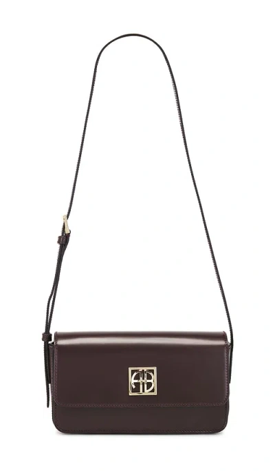 Anine Bing Elly Crossbody Bag In High-shine Burgundy