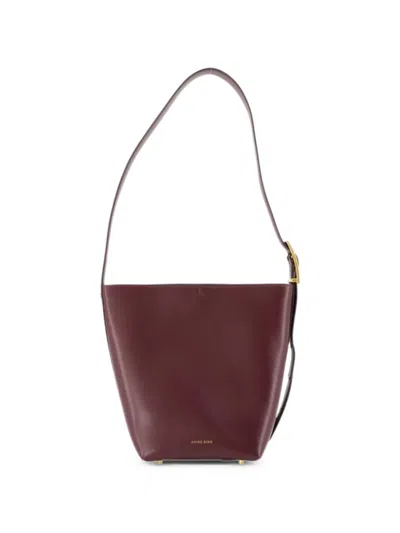 Anine Bing Elly Grained-leather Shoulder Bag In Brown