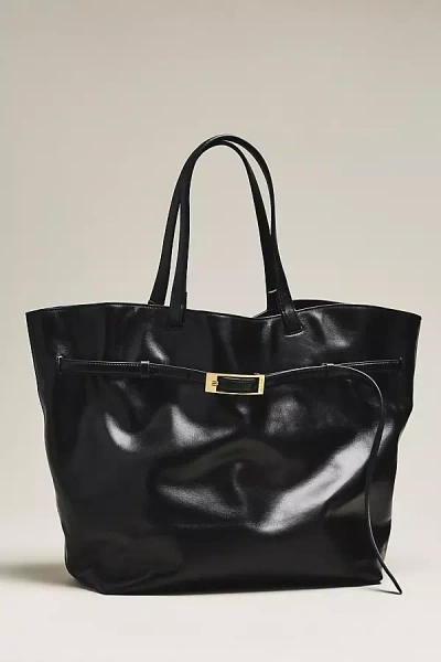 Anine Bing Elly Leather Tote Bag In Black