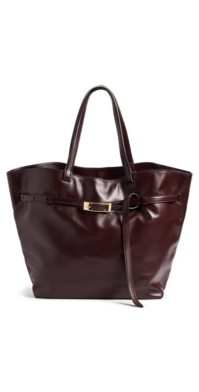 Anine Bing Elly Small Grained Leather Tote Fig