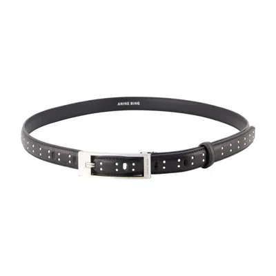 Anine Bing Elly Studs Belt In White