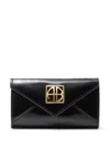 Anine Bing Elly Wallet In High-shine Black In Black