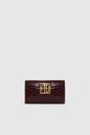 Anine Bing Elly Wallet In Burgundy Embossed In Burgundy