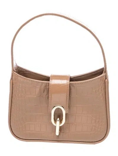 Pre-owned Anine Bing Embossed Leather Shoulder Bag In Neutral