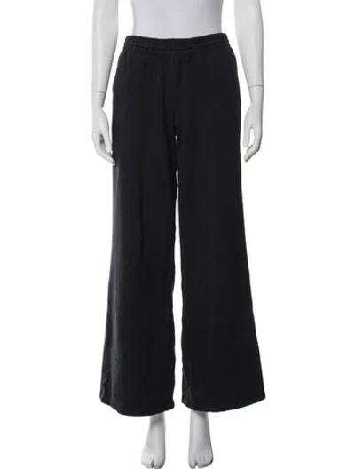 Pre-owned Anine Bing Embroidered Accent Sweatpants In Black