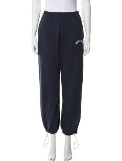 Pre-owned Anine Bing Embroidered Accent Sweatpants In Blue