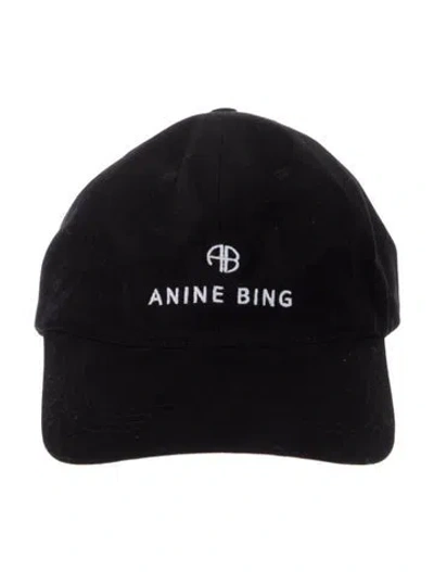 Pre-owned Anine Bing Embroidered Baseball Hat In Black