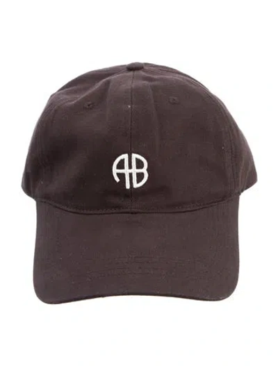 Pre-owned Anine Bing Embroidered Baseball Hat In Brown