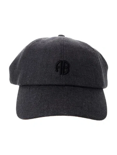 Pre-owned Anine Bing Embroidered Baseball Hat In Gray