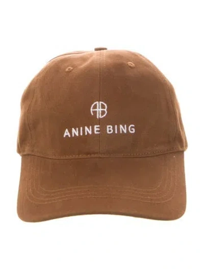 Pre-owned Anine Bing Embroidered Hat In Brown