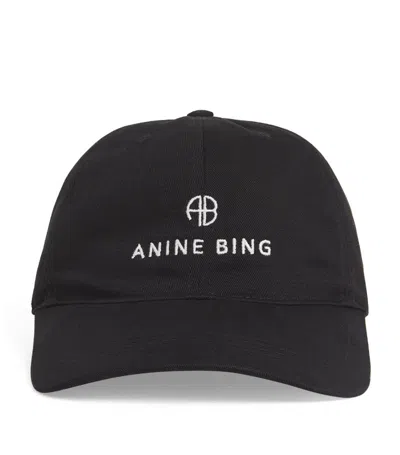Anine Bing Embroidered Jeremy Baseball Cap In Black