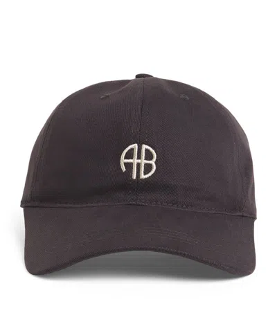 Anine Bing Embroidered Jeremy Baseball Cap In Black