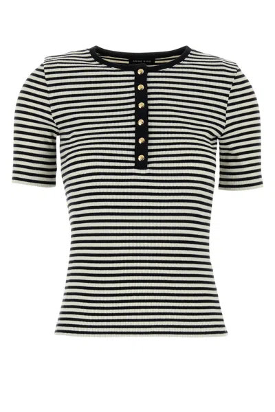 Anine Bing Embroidered Stretch Cotton Alessia T-shirt In Black
