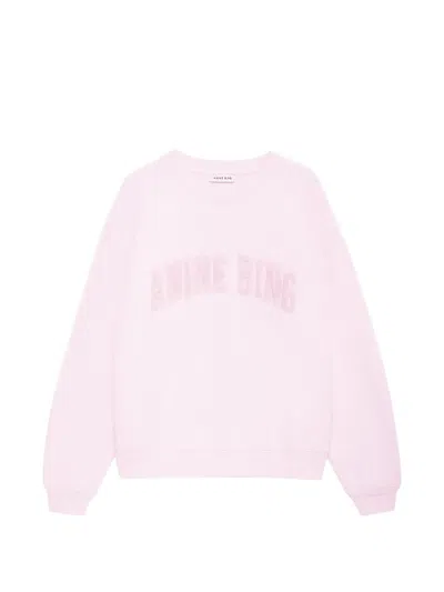 Anine Bing Spencer Crewneck Sweatshirt Relaxed Boxy In Pink