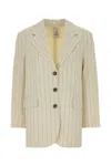 Anine Bing Embroidered Viscose Blend Sara Blazer In Neutral