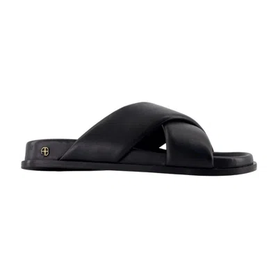 Anine Bing Emi Crossover-strap Sandals In Black