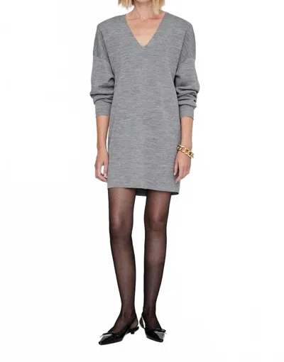 ANINE BING ESSEX MINI DRESS IN GREY MELANGE