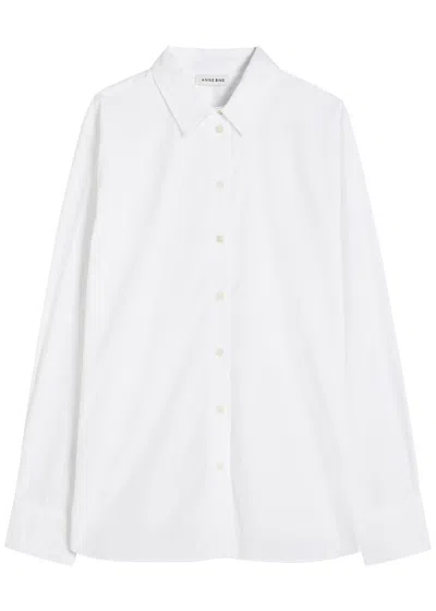 Anine Bing Essie Cotton-poplin Shirt In White