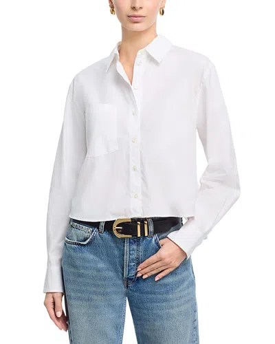 Anine Bing Essie Cropped Shirt In White