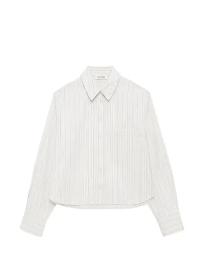 Anine Bing Essie Pinstripe-pattern Shirt In White