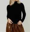 Anine Bing Ethan Black High Neck Sweater In Black