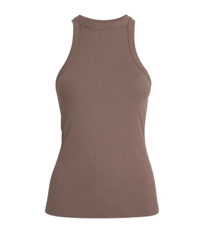 Anine Bing Eva Racerback Tank Top In Brown