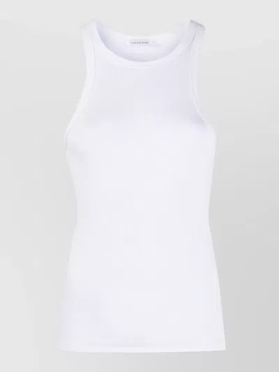 Anine Bing Womens Ivory Cole Embroidered-logo Knit Top In White