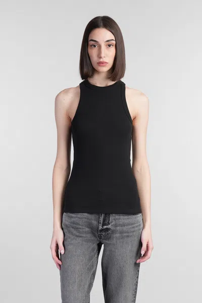 Anine Bing Eva Tank Top In Black Cotton