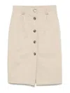 Anine Bing Beige Buttoned Pencil Skirt In Beige