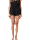 Anine Bing Lingerie Silk Shorts Lace Trim