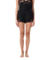 Anine Bing Lingerie Silk Shorts Lace Trim In Black