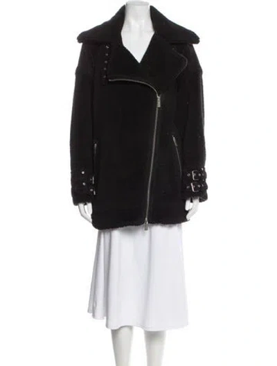Pre-owned Anine Bing Faux Fur Coat In Black