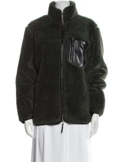 Pre-owned Anine Bing Faux Fur Coat In Green