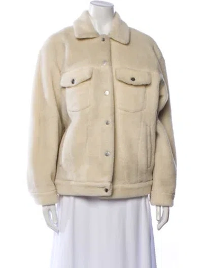 Pre-owned Anine Bing Faux Fur Jacket In Neutral