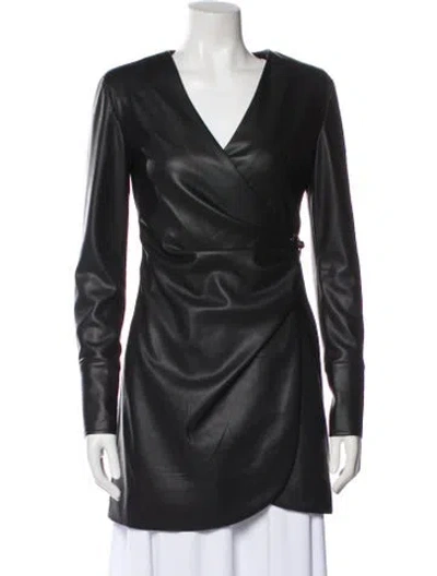 Pre-owned Anine Bing Faux Leather Jacket In Gray
