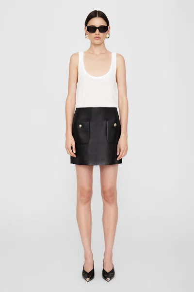 Anine Bing Finn Skirt In Black Leather