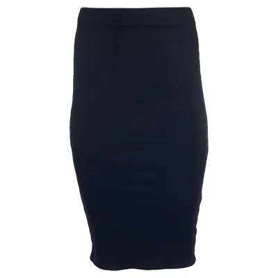 Anine Bing Fitted Knee Length Skirt In Black Nylon
