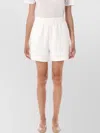 Anine Bing Fleece Shorts With Elastic Waistband And Side Pockets In White