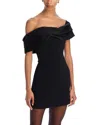 Anine Bing Fleur Off-shoulder Mini Dress In Black