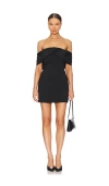Anine Bing Fleur Off-shoulder Mini Dress In Black