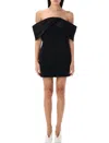 Anine Bing Fleur Off-shoulder Mini Dress In Black