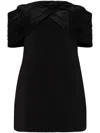 Anine Bing Fleur Off-shoulder Mini Dress In Black
