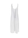 Anine Bing Flora Gathered Lyocell And Linen-blend Maxi Dress In White