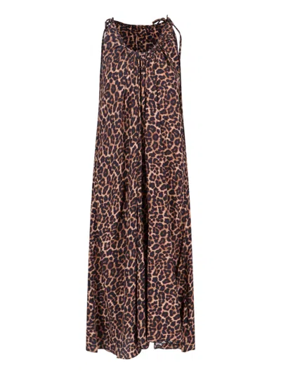 Anine Bing "flora" Maxi Dress In Brown