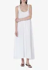 Anine Bing Flora Gathered Lyocell And Linen-blend Maxi Dress In White